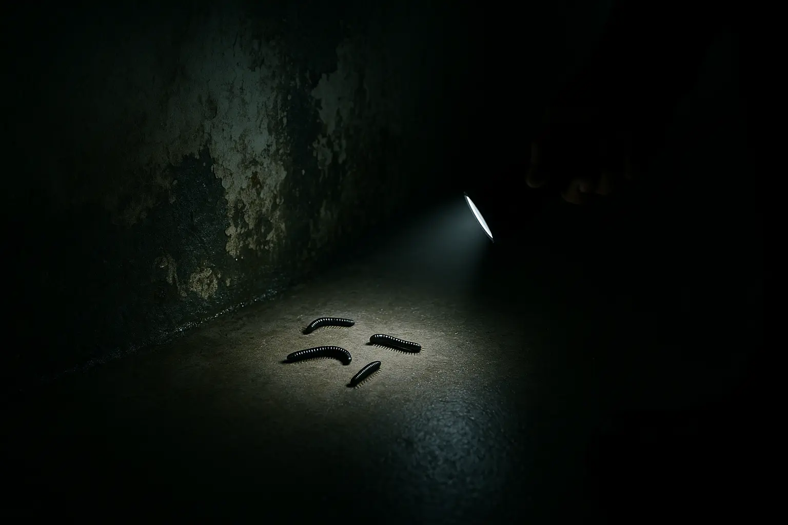 photo de vers noirs d'humidité