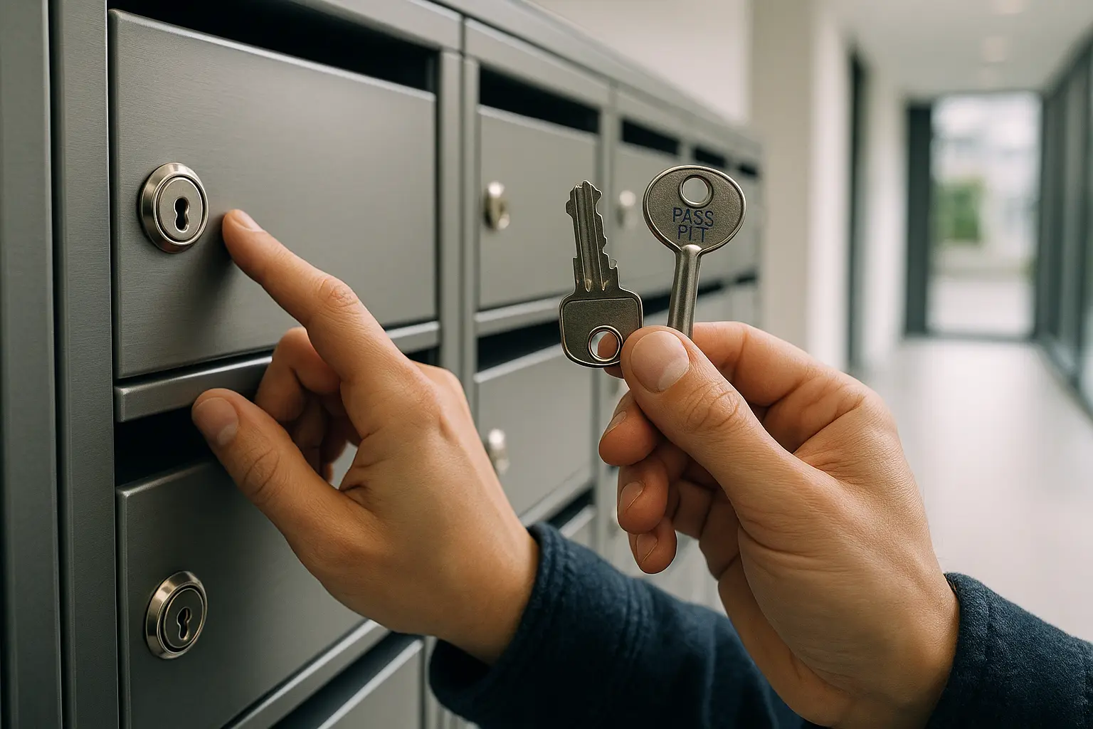 boîtes aux lettres dans un hall d'immeuble