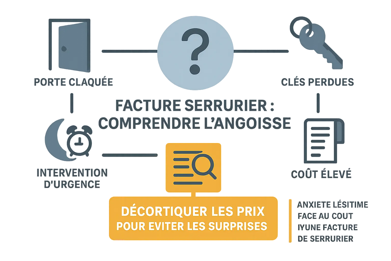 Infographie sur l'angoisse des factures de serrurier