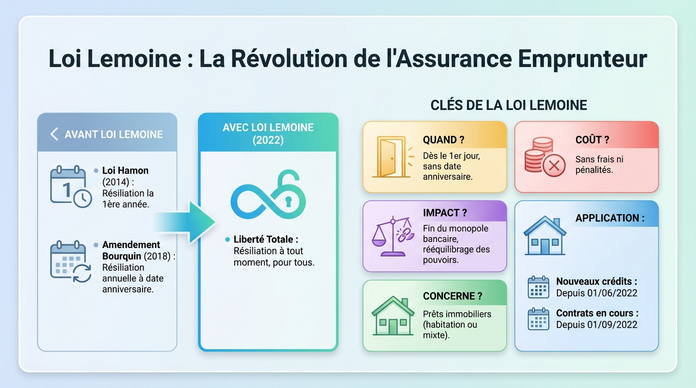 Illustration de la loi Lemoine permettant le changement d'assurance emprunteur
