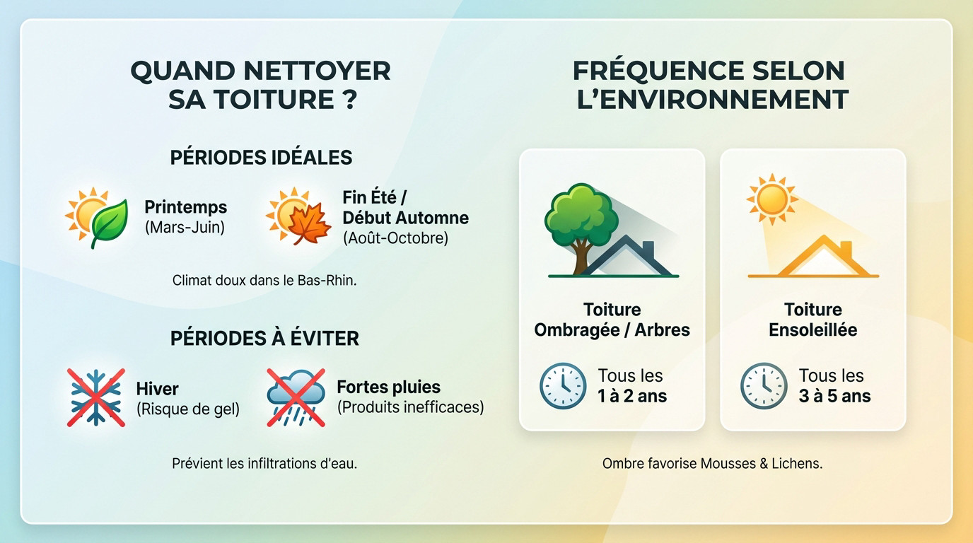 Calendrier d'entretien toiture Alsace : périodes idéales au printemps et automne