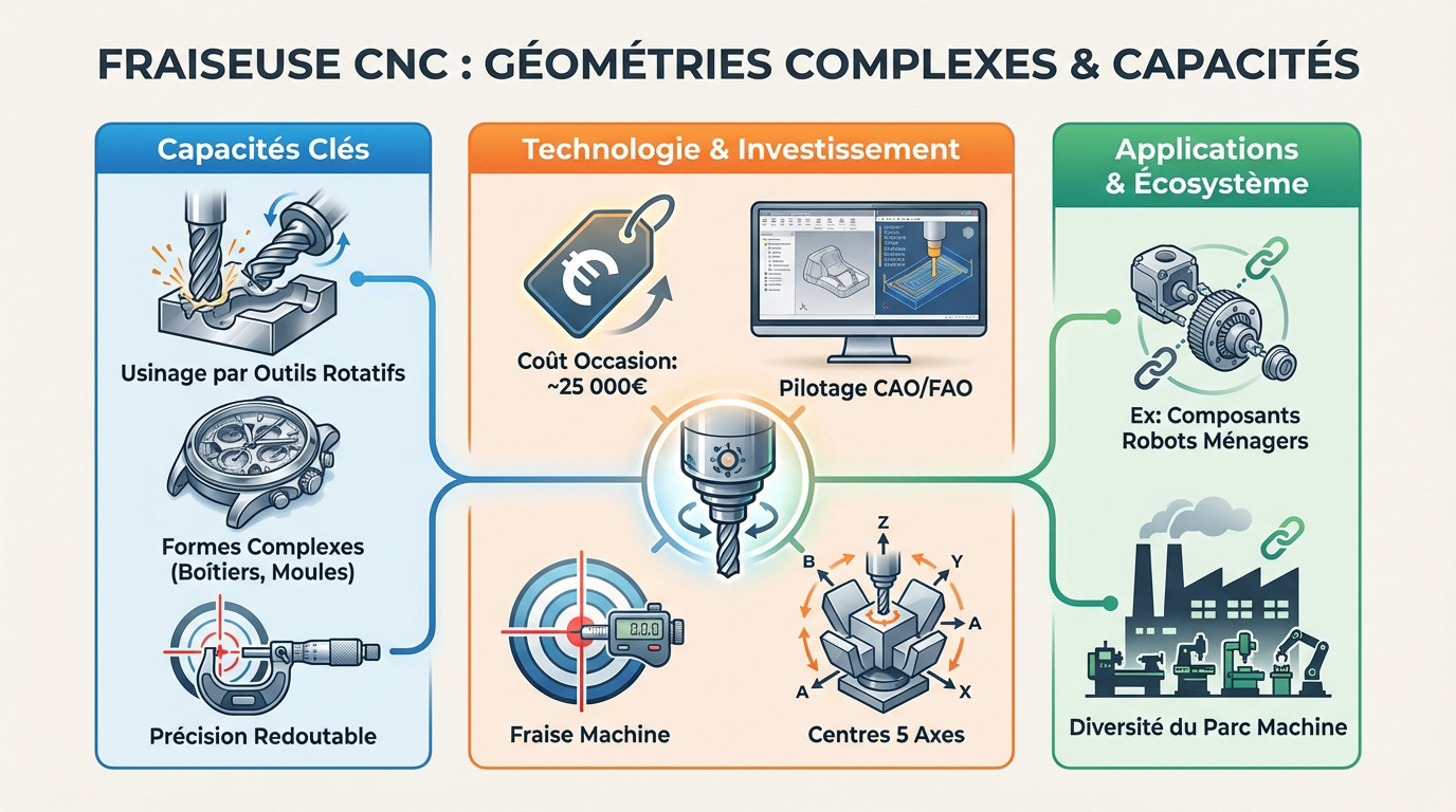 Usinage de précision sur une fraiseuse CNC 5 axes pour formes complexes