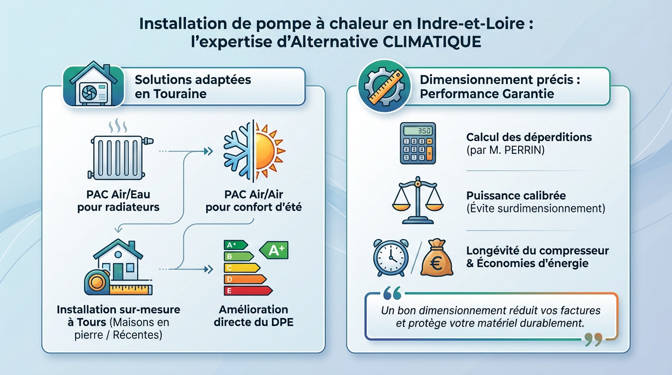 Installation d'une pompe à chaleur performante en Indre-et-Loire par un professionnel RGE