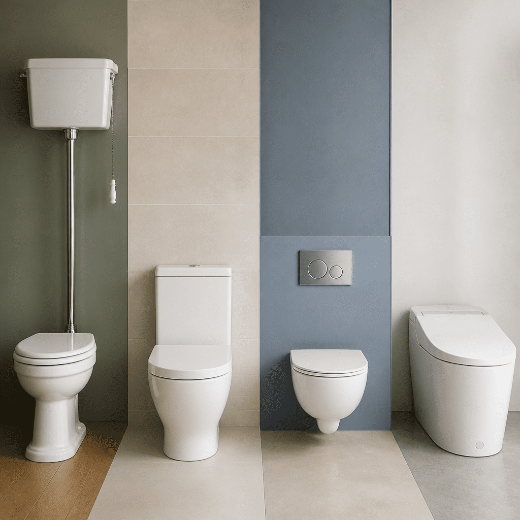 Illustration : Les différents types de chasses d'eau