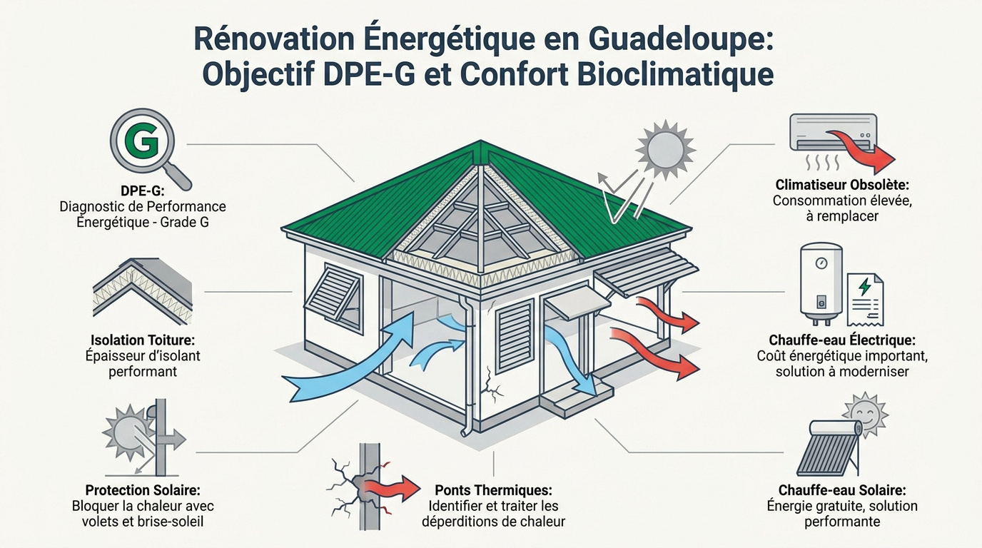 Rénovation énergétique et confort bioclimatique en Guadeloupe avec le DPE-G
