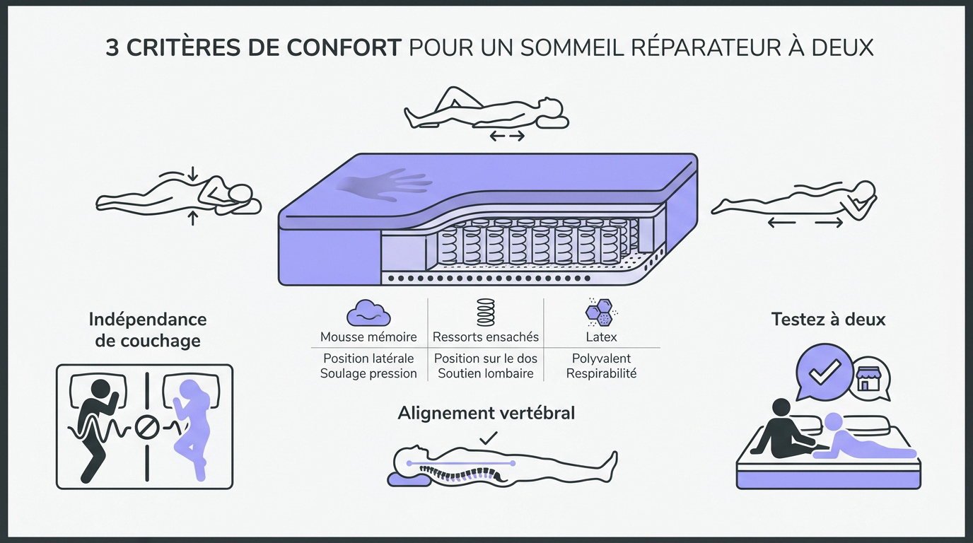 Matelas double de haute technologie pour un confort optimal en couple