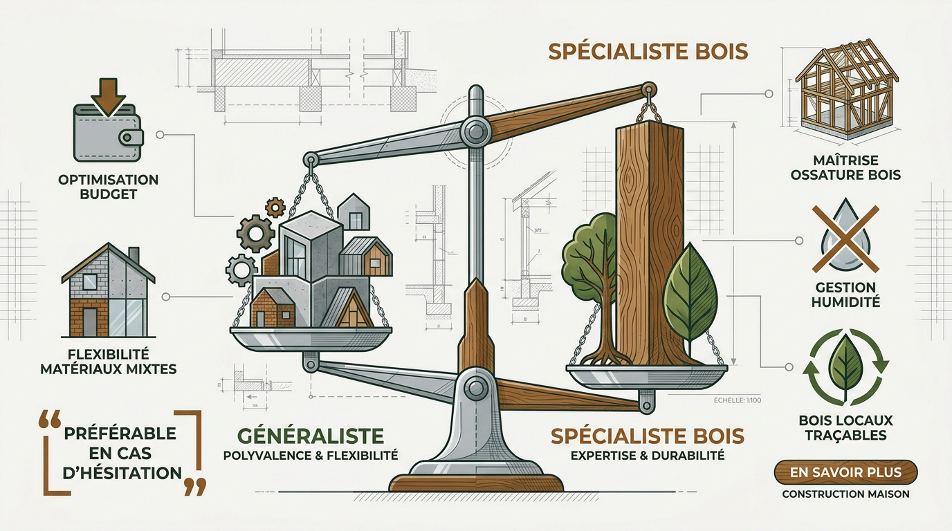 Comparaison entre un constructeur de maison individuelle généraliste et un expert en ossature bois